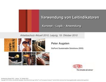 Peter Augsten, DuPont de Nemours GmbH - Arbeitsschutz Aktuell