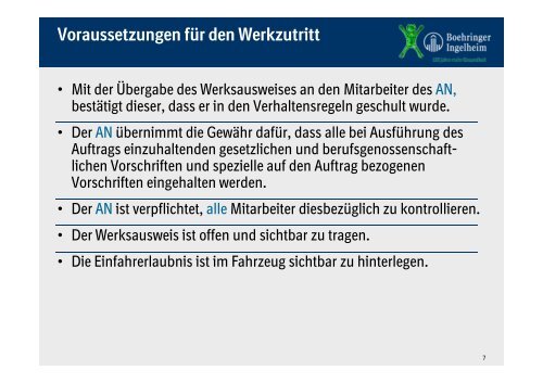 Unterweisungsunterlage zur Arbeitssicherheit - Boehringer ...