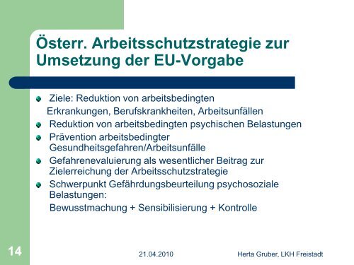 2. Gesundheitssymposiums der Arbeiterkammer ... - Arbeitsinspektion