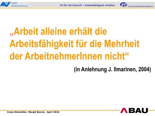 2. Gesundheitssymposiums der Arbeiterkammer ... - Arbeitsinspektion