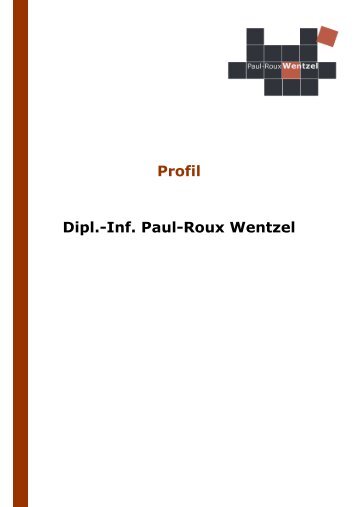 Profil Dipl.-Inf. Paul-Roux Wentzel