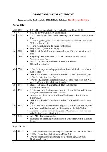Druckversion - Stadtgymnasium Köln-Porz