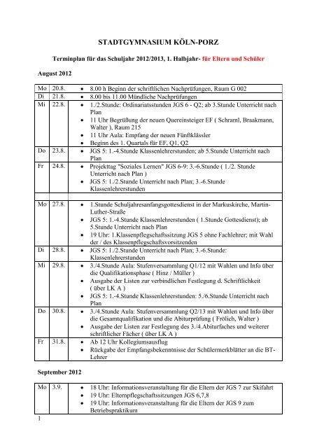 Druckversion - Stadtgymnasium Köln-Porz