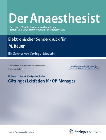 Göttinger Leitfaden für OP-Manager - ZARI