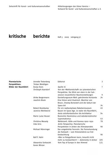 kritische berichte - Hartware MedienKunstVerein