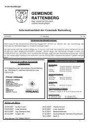 Informationsblatt der Gemeinde Rattenberg