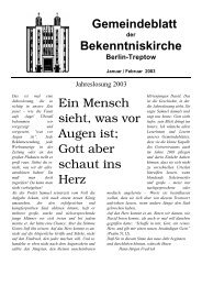 Gemeindeblatt der Bekenntniskirche Berlin-Treptow - Evangelische ...