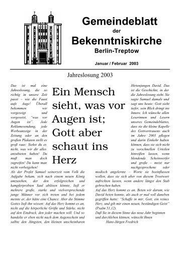 Gemeindeblatt der Bekenntniskirche Berlin-Treptow - Evangelische ...