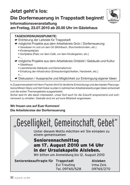 Gemeindeblatt Juli 2010 - Markt Trappstadt