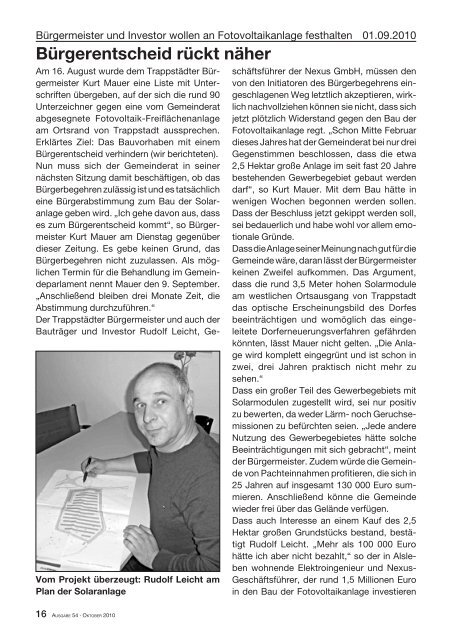 Gemeindeblatt Oktober 2010 - Markt Trappstadt