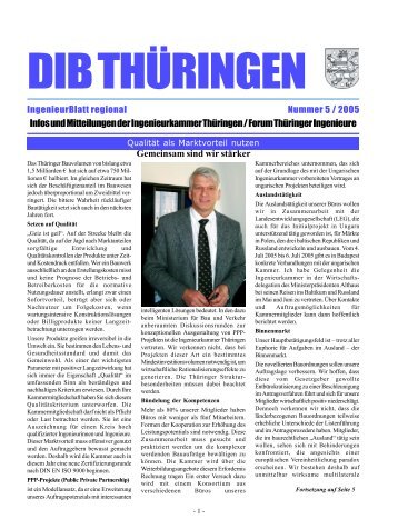 Landesbeilage Thüringen zum DIB 5/2005 - Ingenieurkammer ...