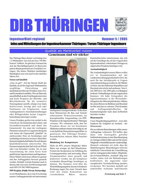 Landesbeilage Thüringen zum DIB 5/2005 - Ingenieurkammer ...