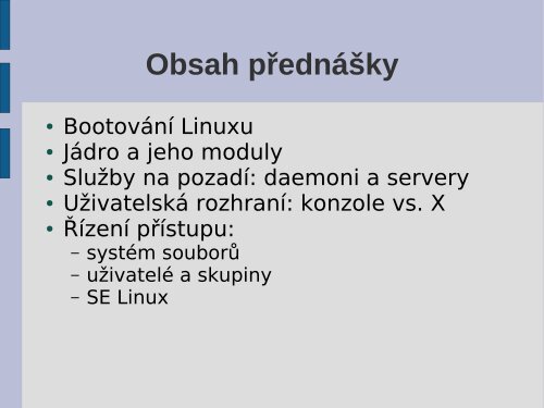 Architektura systému GNU/Linux