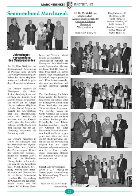 Stadtzeitung Juni 2005 - Marchtrenk