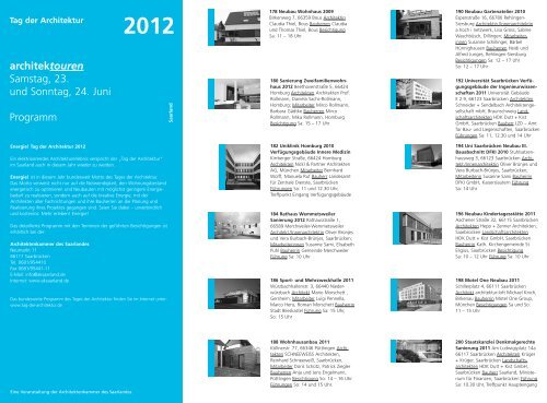 2012 - Architektenkammer des Saarlandes