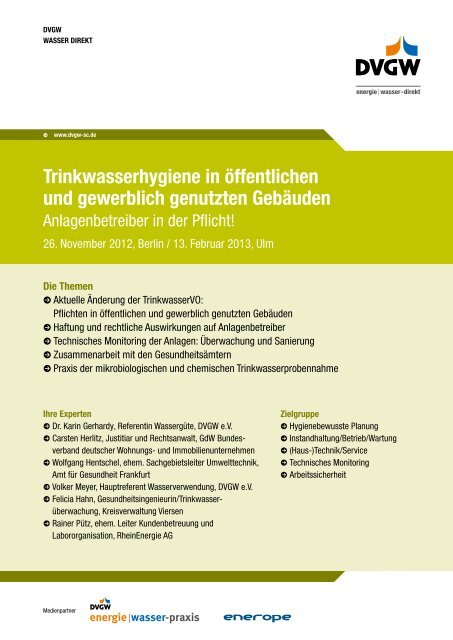 Trinkwasserhygiene in öffentlichen und gewerblich genutzten ...