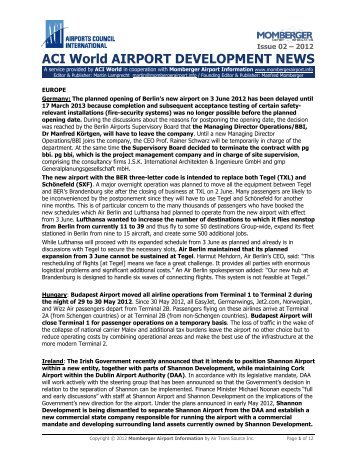 ACI World AIRPORT DEVELOPMENT NEWS