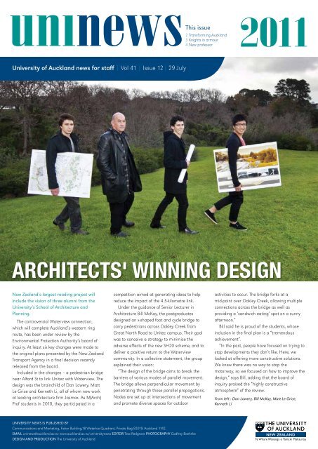 Architects' winning design - The University of Auckland