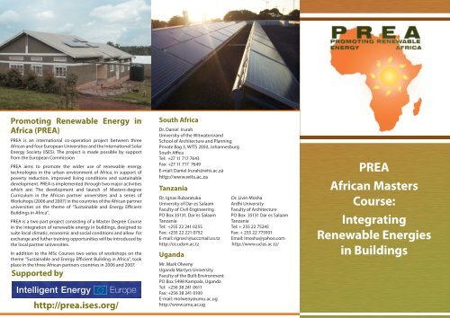 Masters of Science in Renewable Energy - Promoting Renewable ...