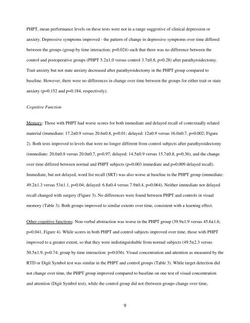 Title: Neuropsychological Features in Primary Hyperparathyroidism ...