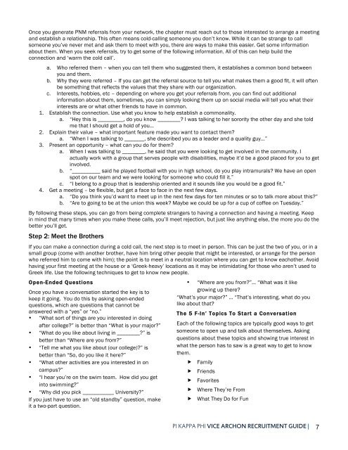 Vice Archon Recruitment Manual - Pi Kappa Phi Fraternity