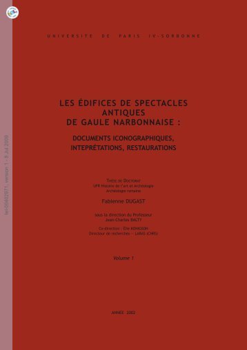 Les édifices de spectacles antiques de Gaule Narbonnaise ...