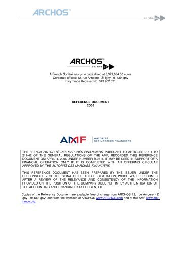 Chapter 2. Statutory Auditors - Archos