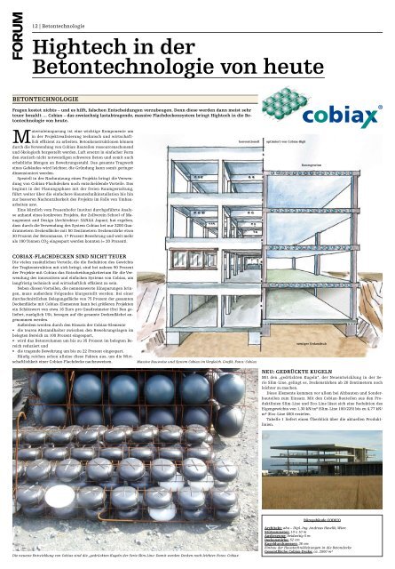 Hightech in der Betontechnologie von heute - Cobiax Technologies AG
