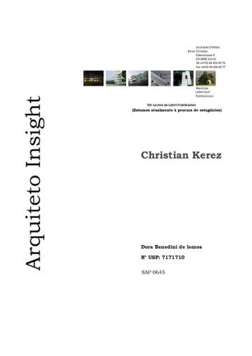 Christian Kerez - Instituto de Arquitetura e Urbanismo de São Carlos