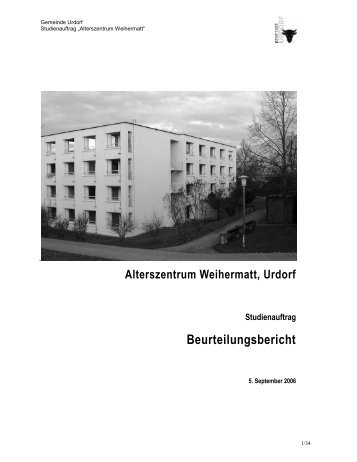 Beurteilungsbericht - Gemeinde Urdorf