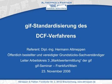 gif-Standardisierung des DCF-Verfahrens - Altmeppen