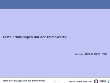 Erste Erfahrungen mit der ImmoWertV - Logo Jürgen Rath