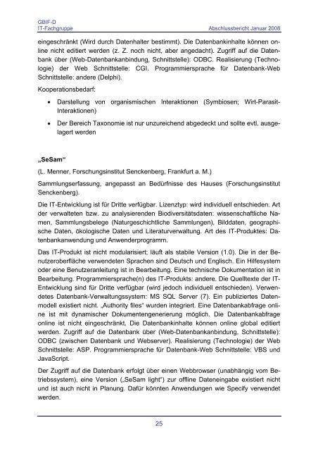 Abschlussbericht - Abteilung Mykologie - Universität Bayreuth