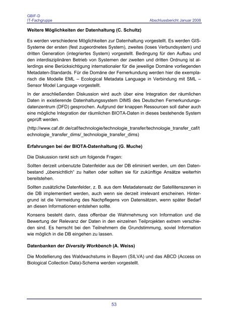 Abschlussbericht - Abteilung Mykologie - Universität Bayreuth