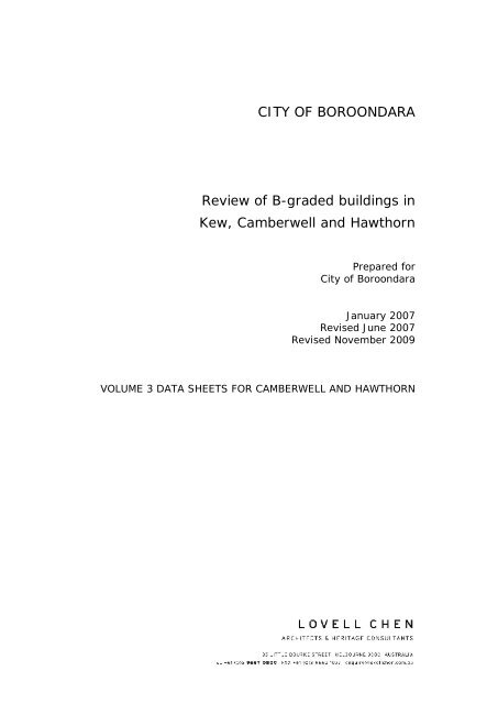 Vol 3 Intro Camberwell City Of Boroondara