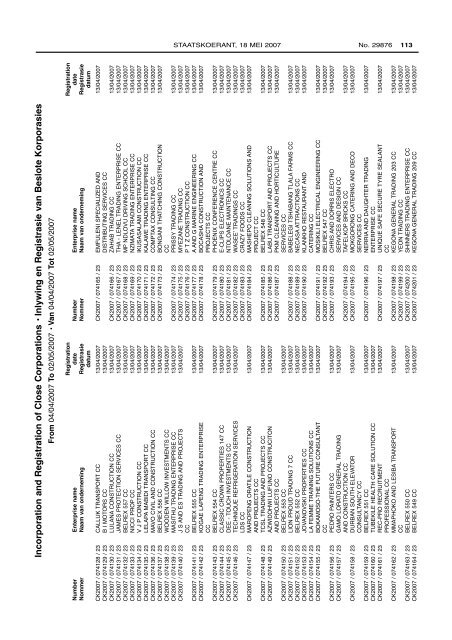 Government Gazette Staatskoerant - ("CIPC")is