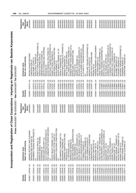 Government Gazette Staatskoerant - ("CIPC")is