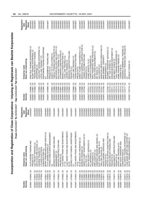 Government Gazette Staatskoerant - ("CIPC")is