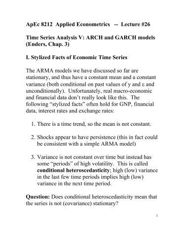 ApEc 8212 Applied Econometrics -- Lecture #26 Time Series ...