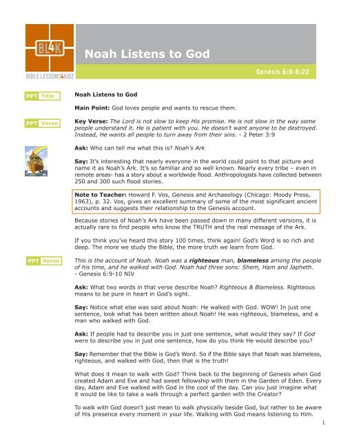 Noah Listens To God BibleLessons4Kidz noah-listens-to-god-biblelessons4kidz