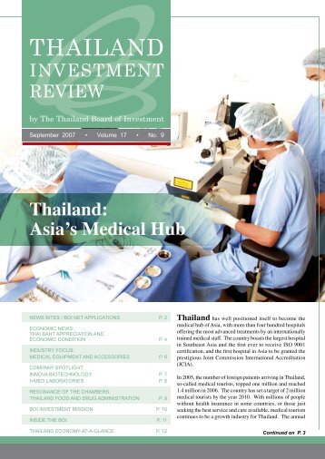 Asia's Medical Hub Thailand - BOI