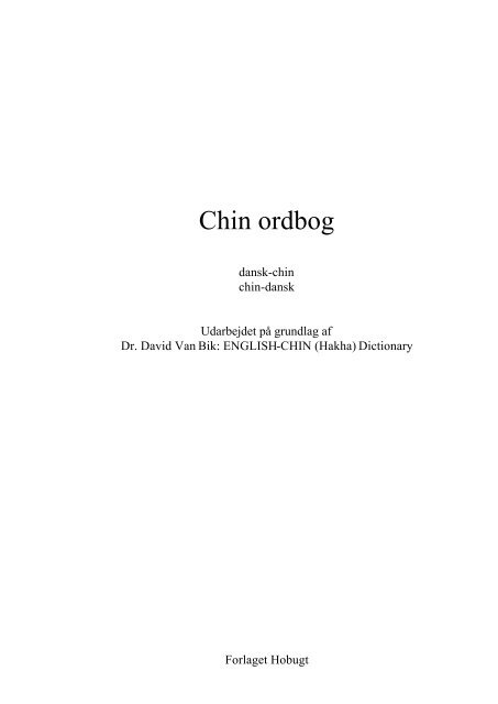 Ordklasser - Chin ordbog