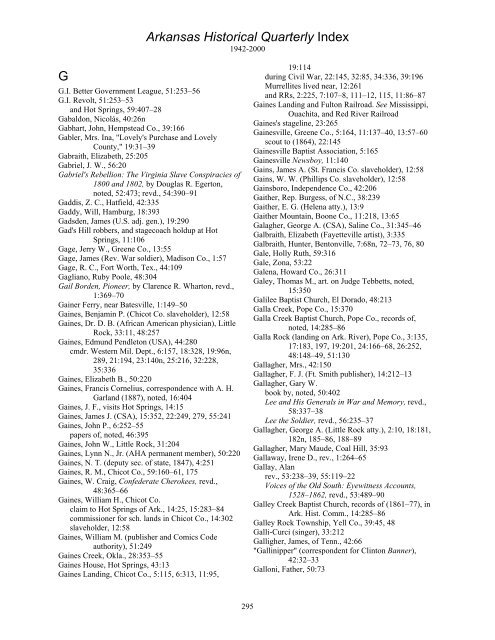 Melting Pot Genealogical Society - family genealogy including Hot Springs  (Garland County), Arkansas