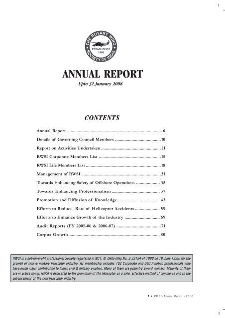 ANNUAL REPORT - The Rotary Wing Society of India