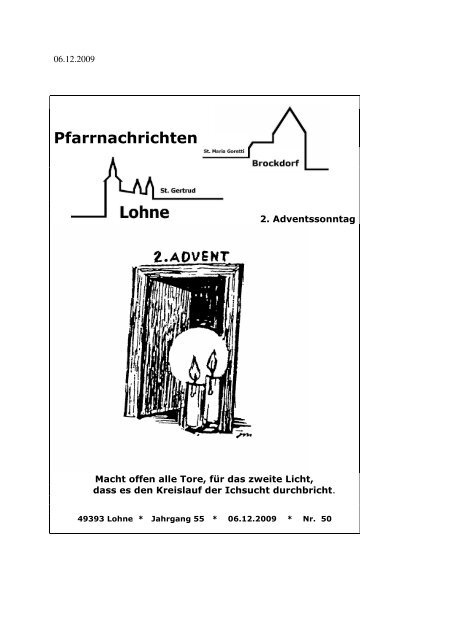 Pfarrnachrichten - Katholische Kirchengemeinde St. Gertrud Lohne