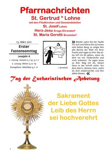 Pfarrnachric Pfarrnachrichten St. Gertrud * Lohne - Katholische ...