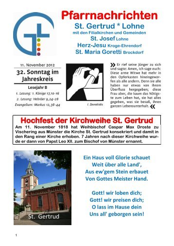aktuelle Pfarrnachrichten St. Gertrud - Katholische Kirchengemeinde ...