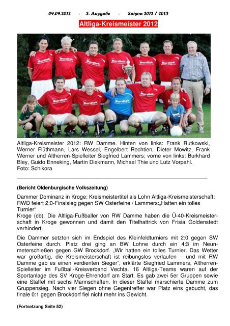 Saison 2012 / 2013 - Rot Weiss Damme