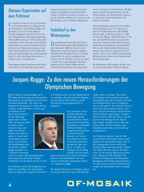 Ausgabe 6/2008 - Deutsche Olympische Gesellschaft