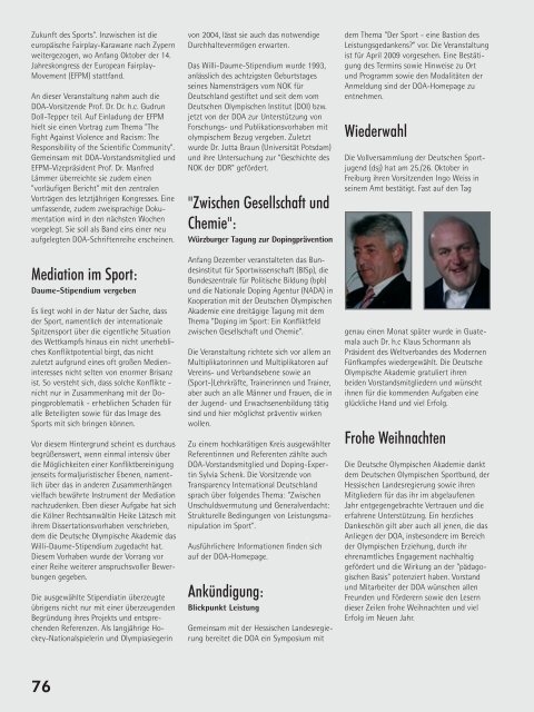 Ausgabe 6/2008 - Deutsche Olympische Gesellschaft